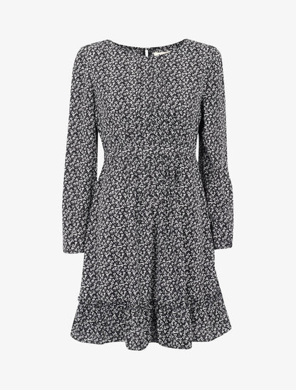 Robe patineuse à imprimé trèfles - noir - 1