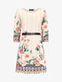 Robe droite à imprimé divers - beige - 3