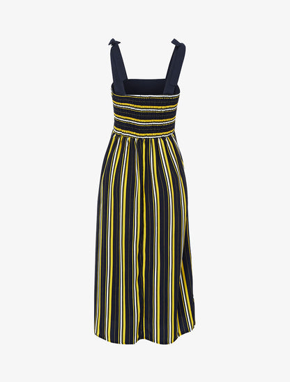 Robe mi longue à rayures - marine - 2