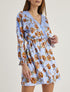 Robe satinée à imprimés - bleu ciel - 4