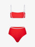 Bikini à culotte taille haute - rouge - 3