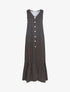 Robe à pois et bord fendu - noir - 1