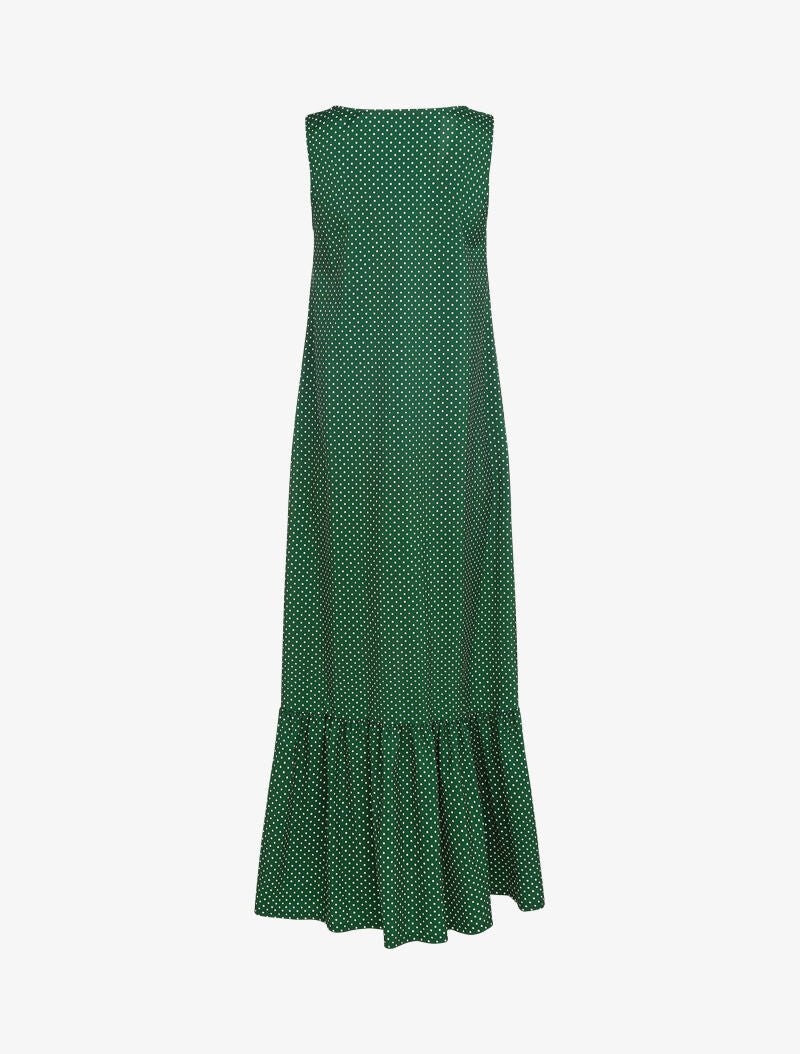 Robe à pois et bord fendu - vert - 2