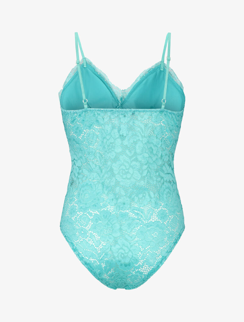 Body en dentelle ajourée - vert menthe - 2