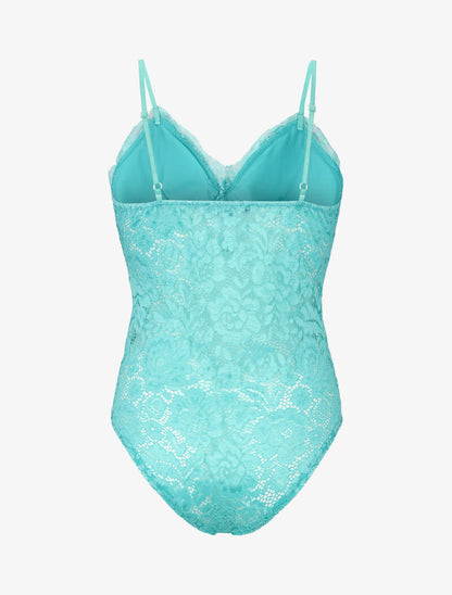 Body en dentelle ajourée - vert menthe - 2