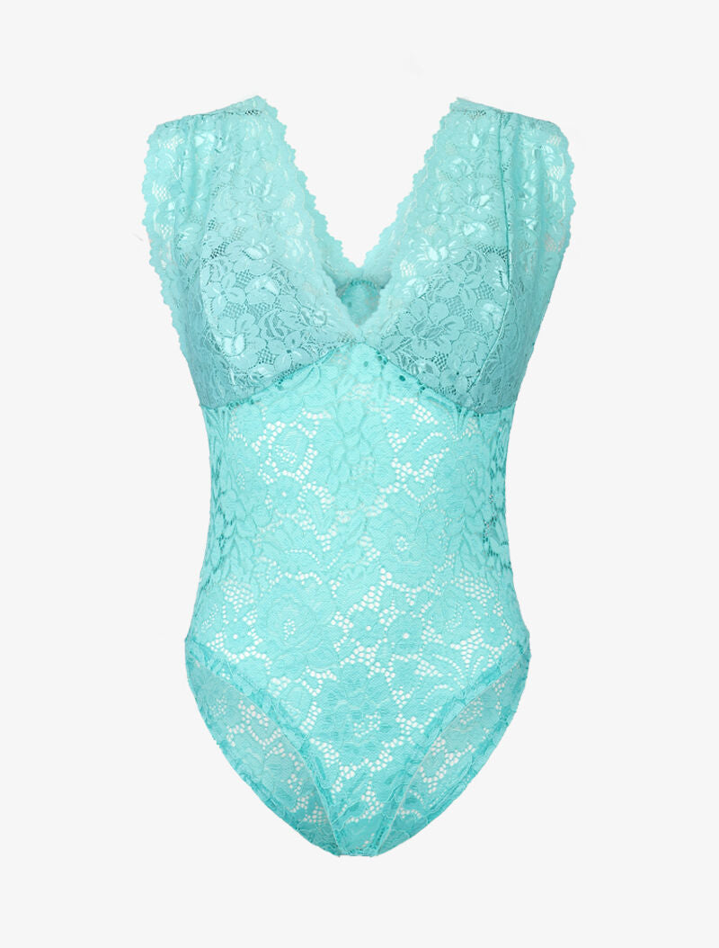 Body sans manches en dentelle - vert menthe - 3