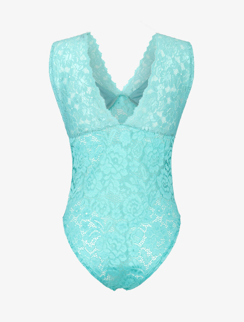 Body sans manches en dentelle - vert menthe - 2