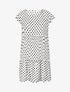 Robe coupe trapèze à pois - blanc - 1