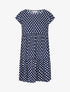 Robe coupe trapèze à pois - marine - 1