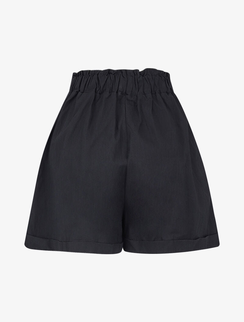Short trapèze à liens imprimés - noir - 2