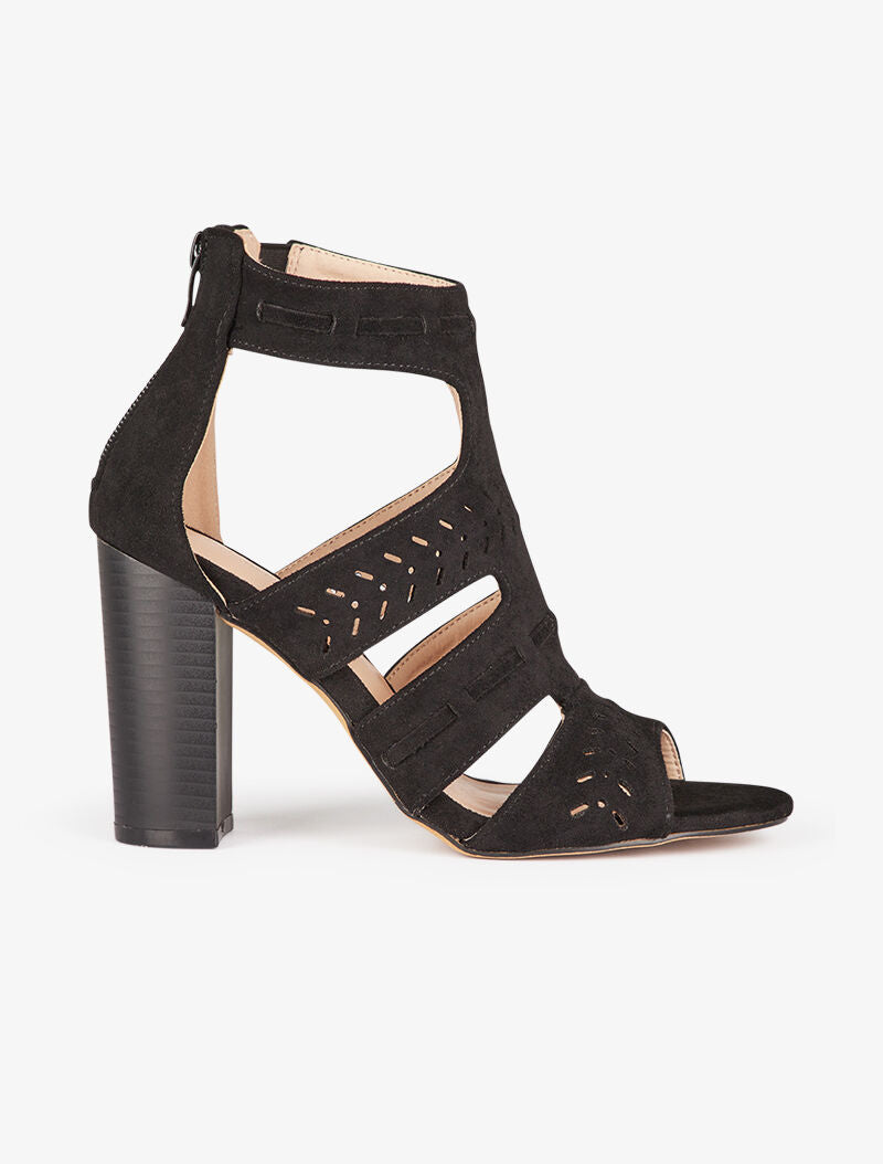 Sandales style bottines à découpes - noir - 5
