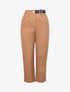 Pantacourt à ceinture simili - camel - 3