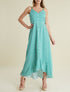 Robe à basque asymétrique imprimé fleuri - vert - 4