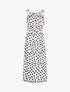 Robe droite à col volanté à pois - blanc - 1