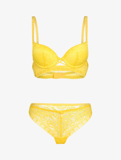 Ensemble floral à liens croisés - jaune - 1