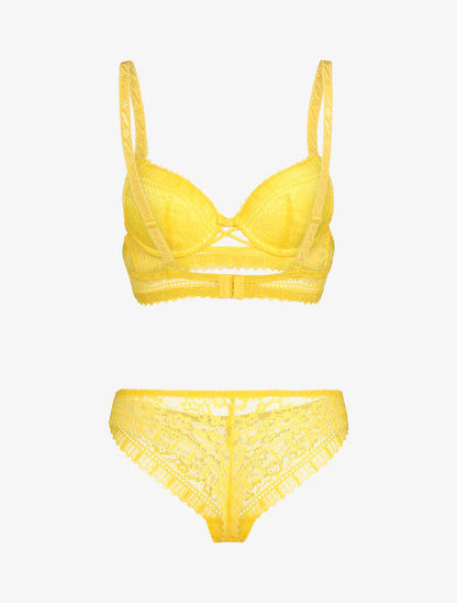 Ensemble floral à liens croisés - jaune - 2