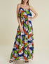 Robe imprimée à épaules dénudées - marine - 4