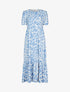Robe longue droite imprimé girafe - bleu - 3