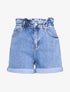 Short à taille haute volantée - bleu denim - 1