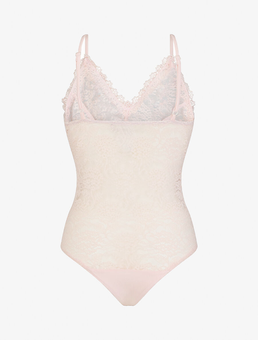 Body uni en dentelle - Rose - 2