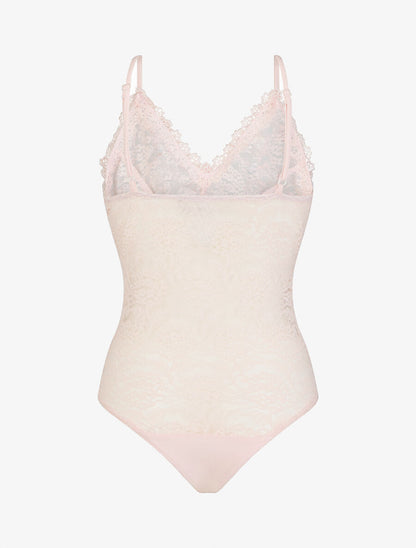 Body uni en dentelle - Rose - 2