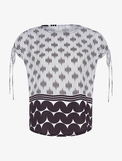 Top imprimé rayures - noir/blanc - 1
