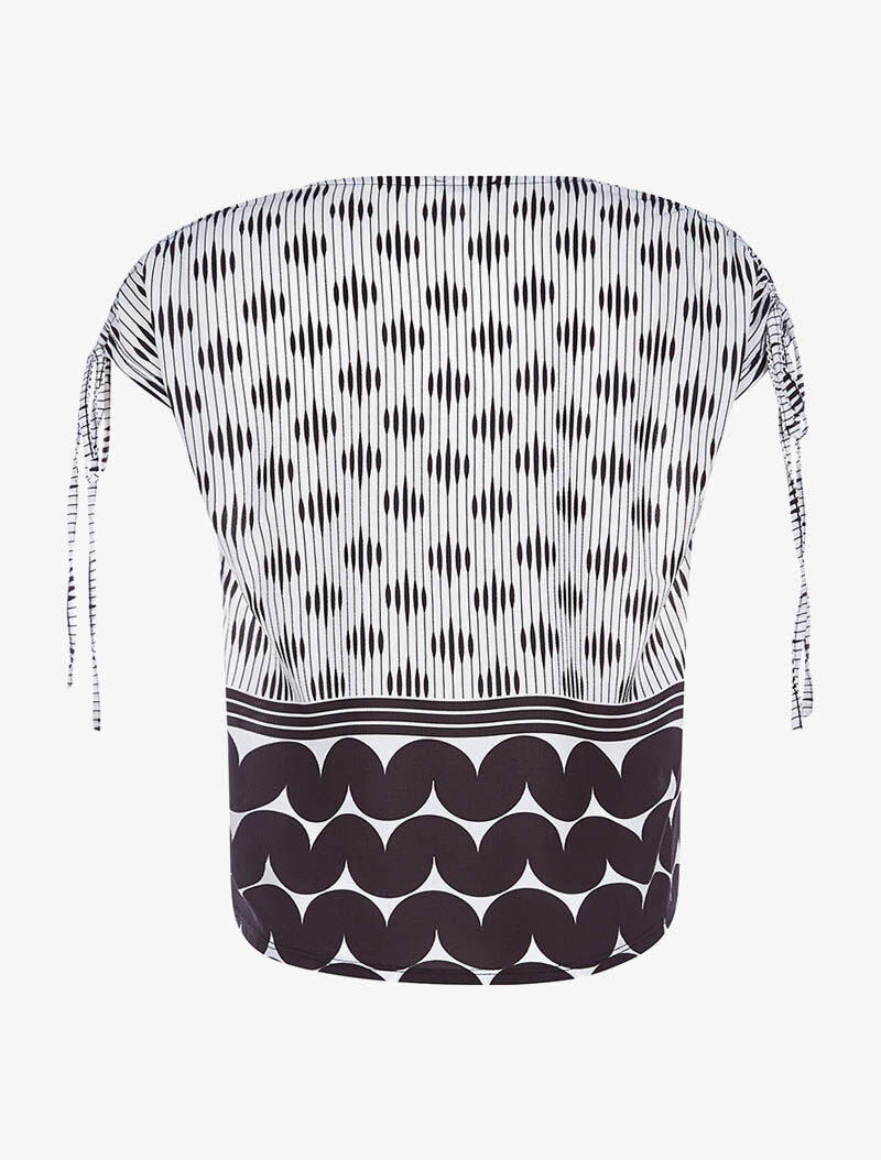 Top imprimé rayures - noir/blanc - 2