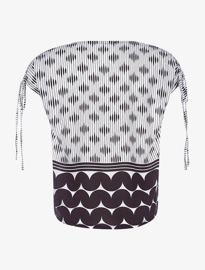 Top imprimé rayures - noir/blanc - 2