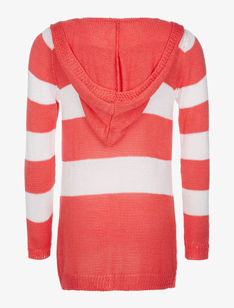 Gilet bicolore à capuche - orange - 2