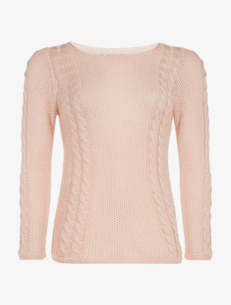 Pull côtés torsadés - rose - 3
