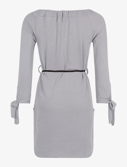 Robe-pull épaules nues - gris - 2