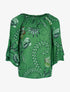 Blouse imprimée manches papillon - vert - 1