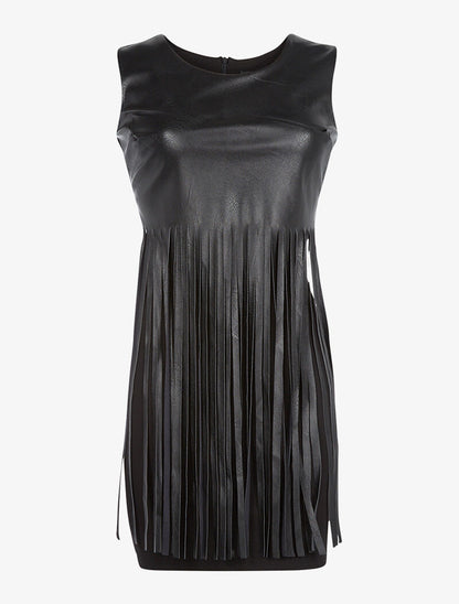 Robe à longues franges - noir - 1