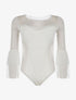 Body manches voile volantées - blanc - 1