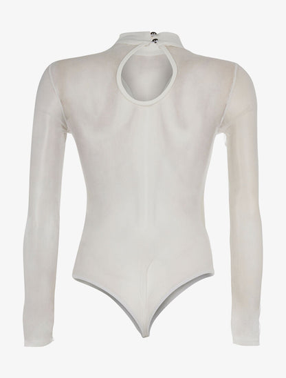 Body décolleté transparent - blanc - 2