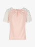 Top manches fleurs en dentelle - rose - 3