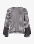 Blouse manches flutes rayée - noir - 1