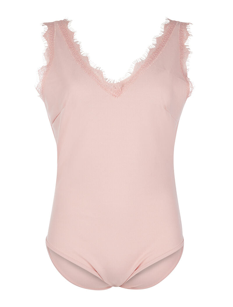 Body dentelle effilochée - rose - 3