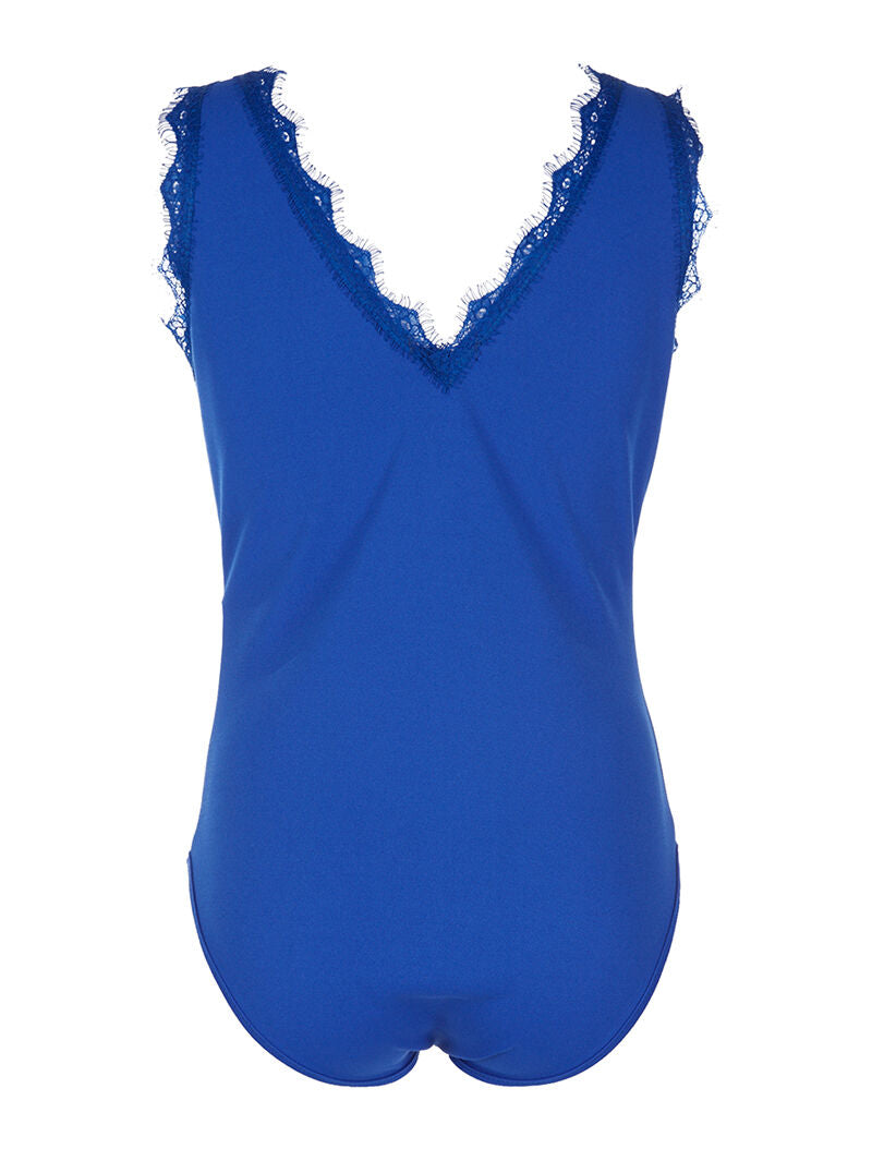 Body dentelle effilochée - bleu - 2