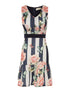 Robe imprimée bas volanté - marine - 6