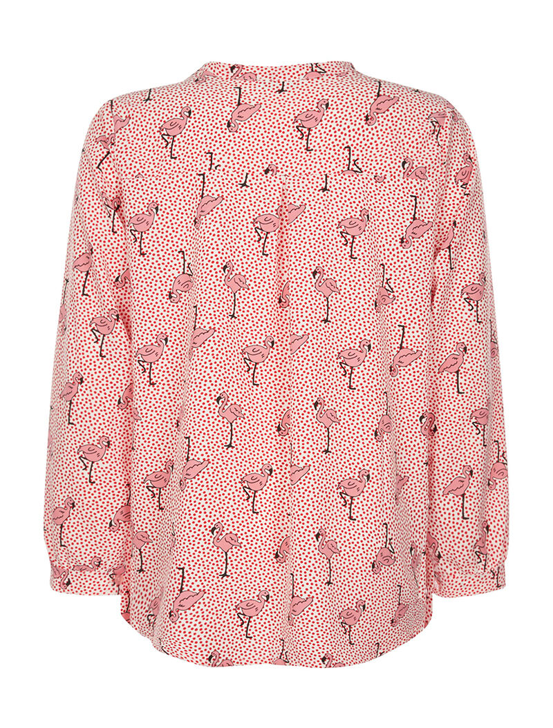Chemisier à pois et flamants roses - rouge - 2