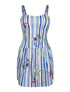 Robe imprimé et fleurs - bleu - 1