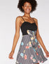 Robe bustier bas imprimé - noir - 6