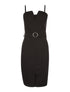 Robe décolleté V coqué - noir - 1