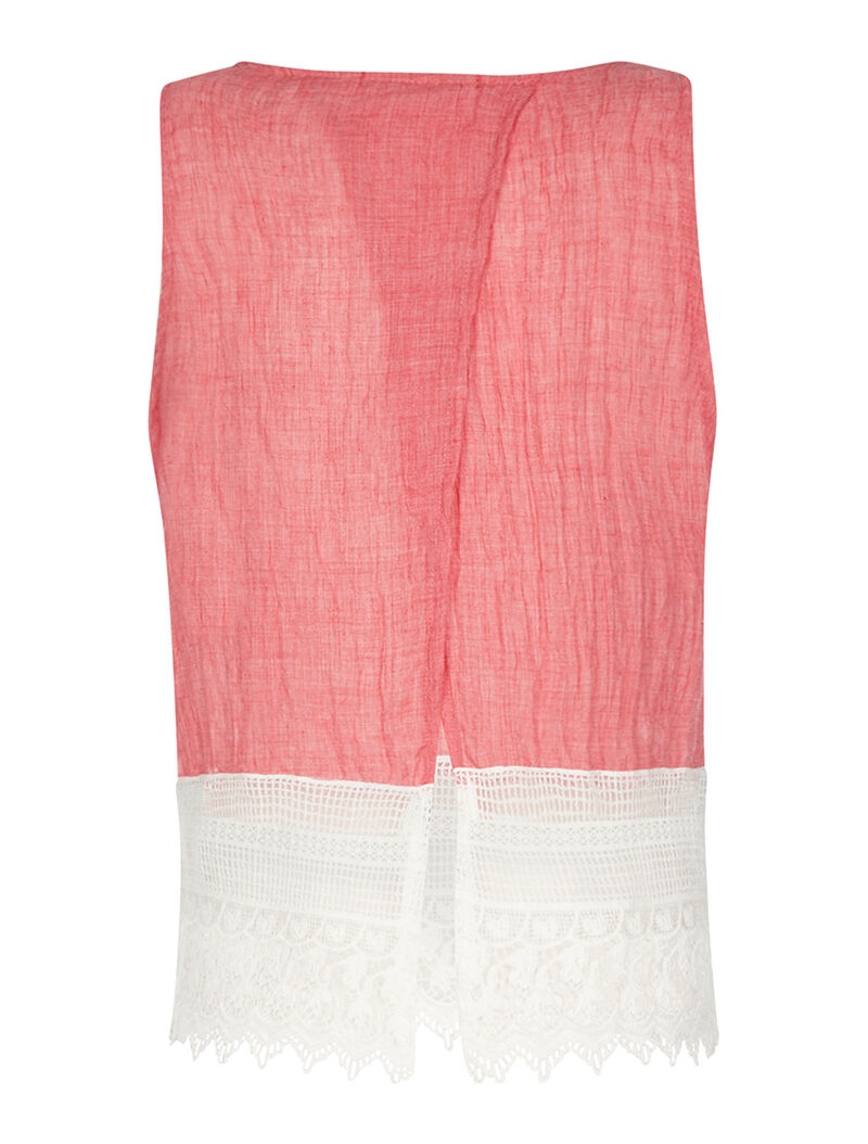 Débardeur dos ouvert à dentelle - rouge - 2