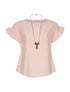 Top épaules froufrou - rose - 3