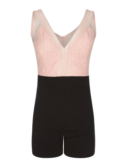 Combishort détails ajourés - rose - 1