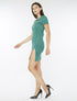 Robe velours à picots - vert - 1