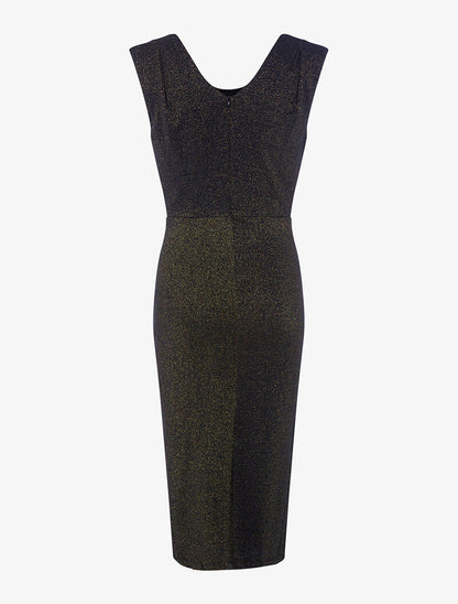 Robe mi-longue scintillante - or - 3
