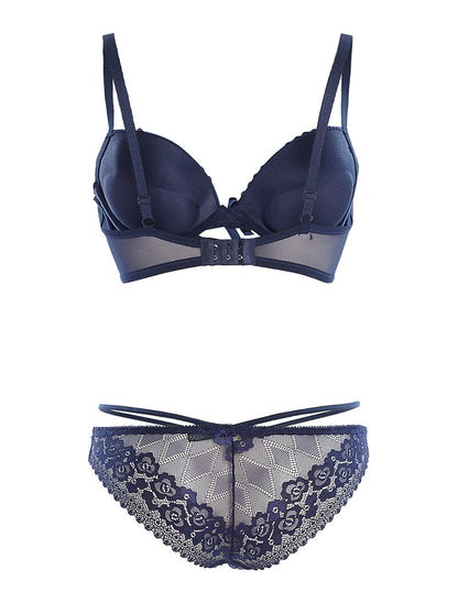 Ensemble SG et culotte lace out - marine - 2
